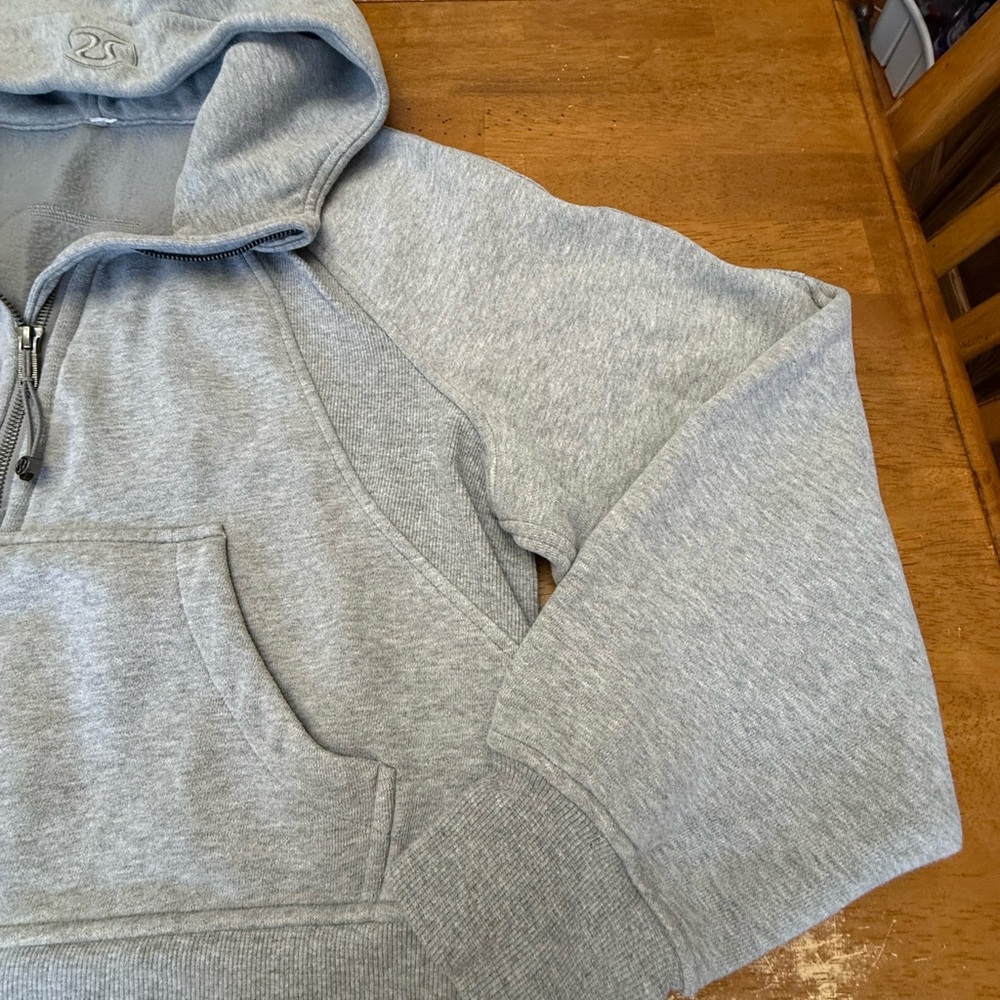Lululemon Athletica Heathered Core Medium Gray Half-Zip Hoodie M/L - Picture 6 of 12